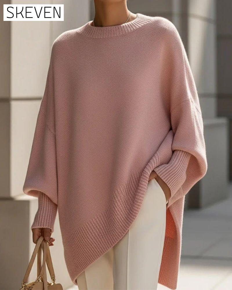 Round Neck Loose Mid-Length Jumper