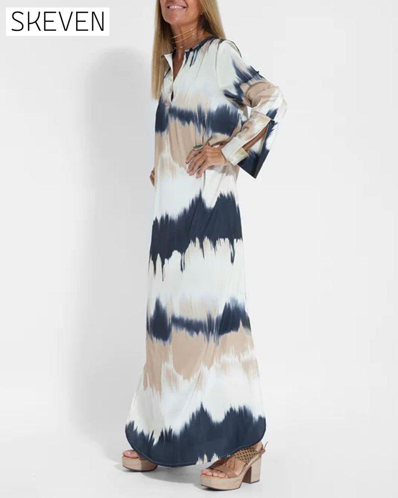 robe à manches longues et col en V