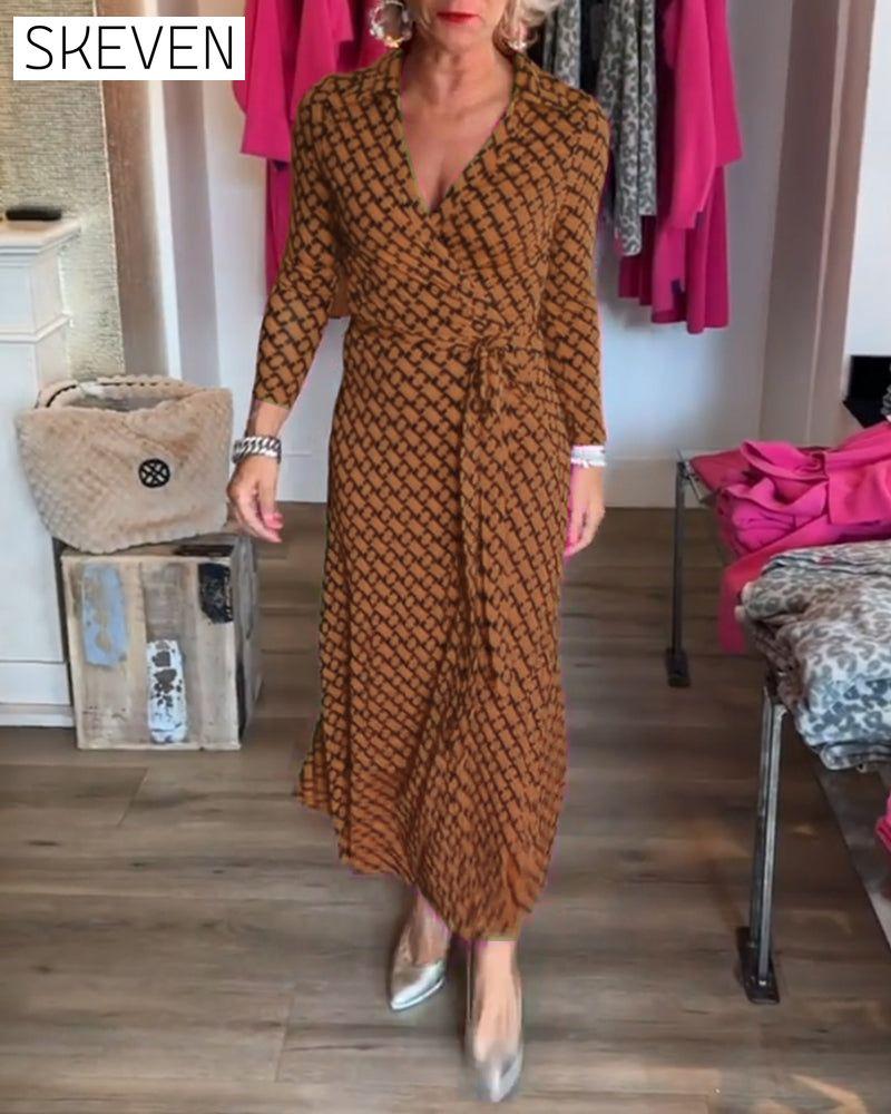 Elegant V Neck Maxi Dress