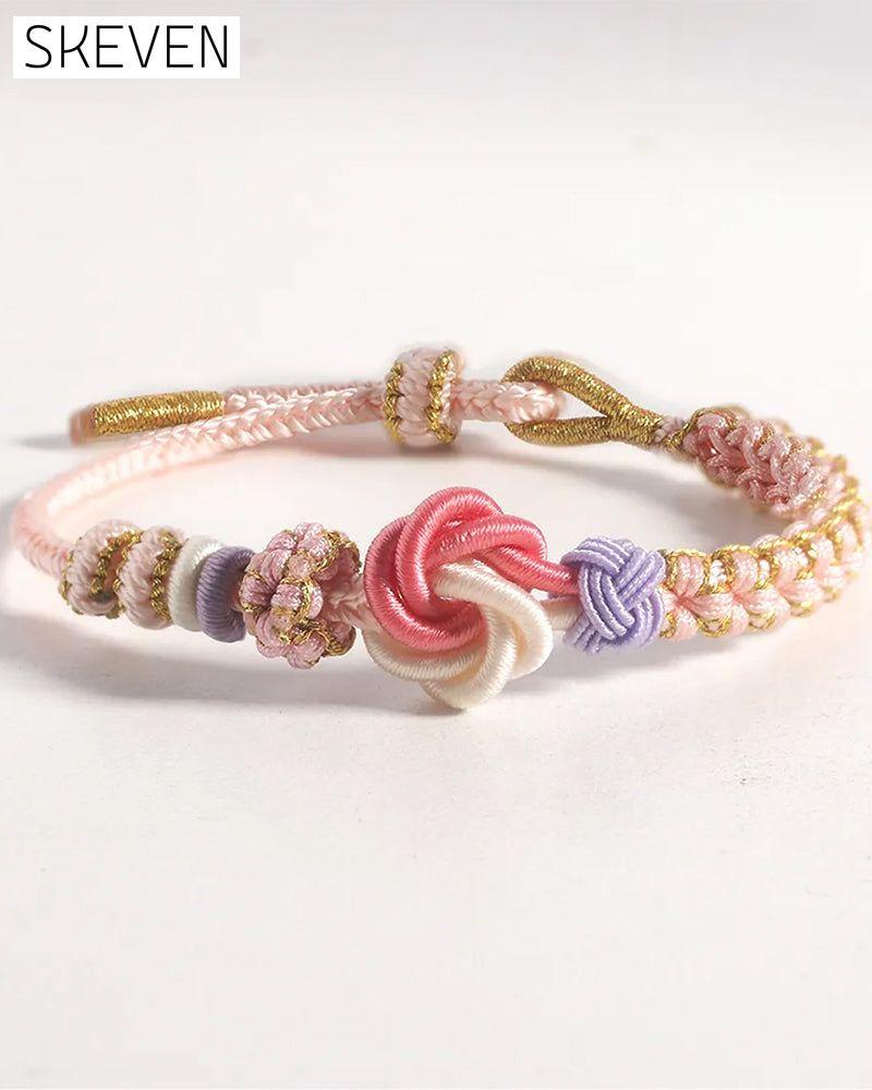 Bracelet with knot of peach blossoms