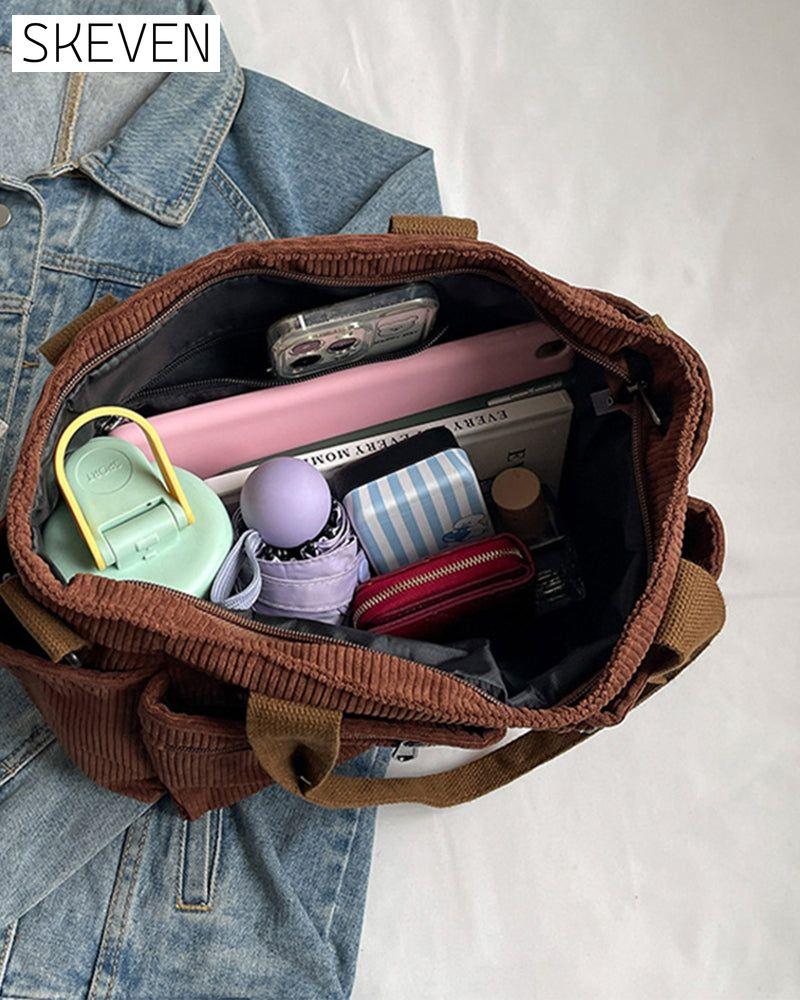 Cordtasche in Unifarbe