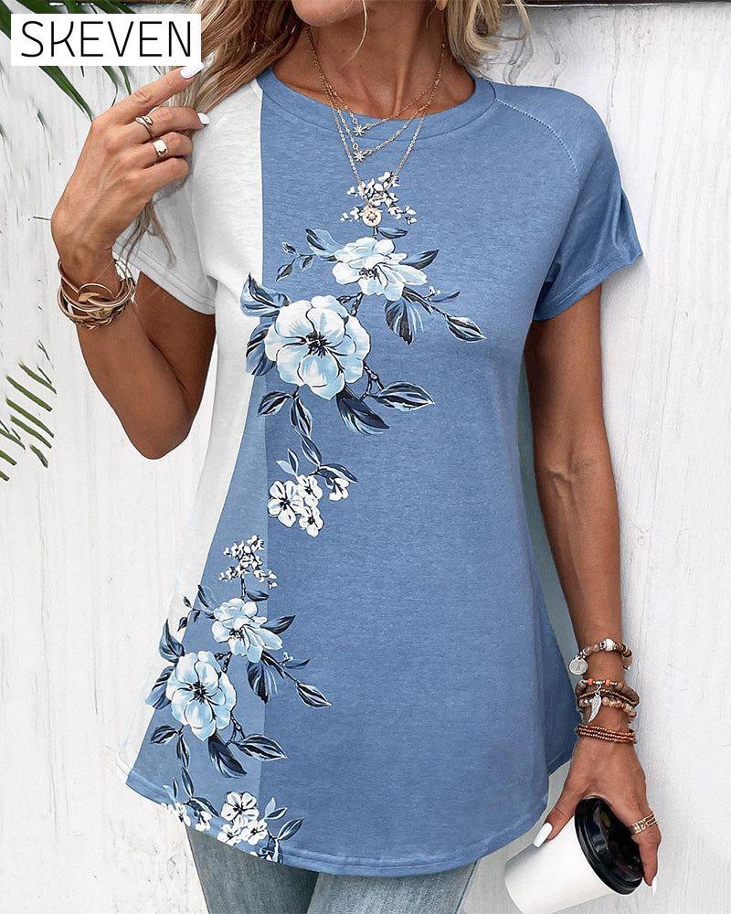 Patchwork floral print t-shirt