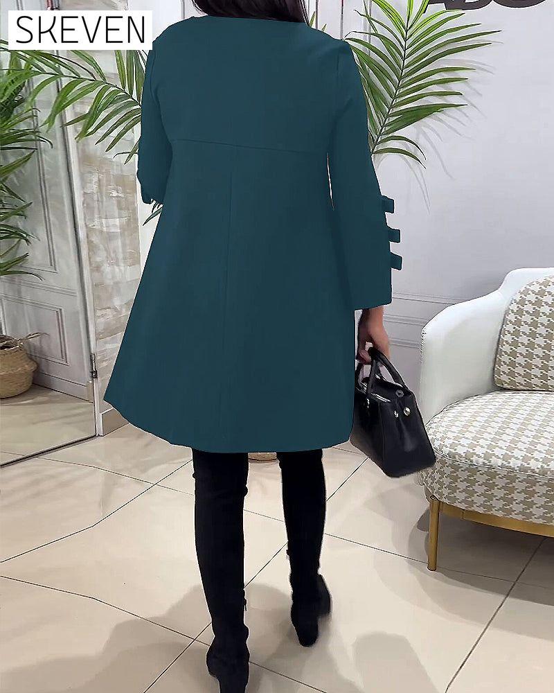 Casual Knee Length Dress with Long Sleeve