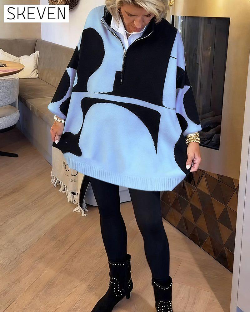 Half-Zip Stand Collar Fashionable Pullover