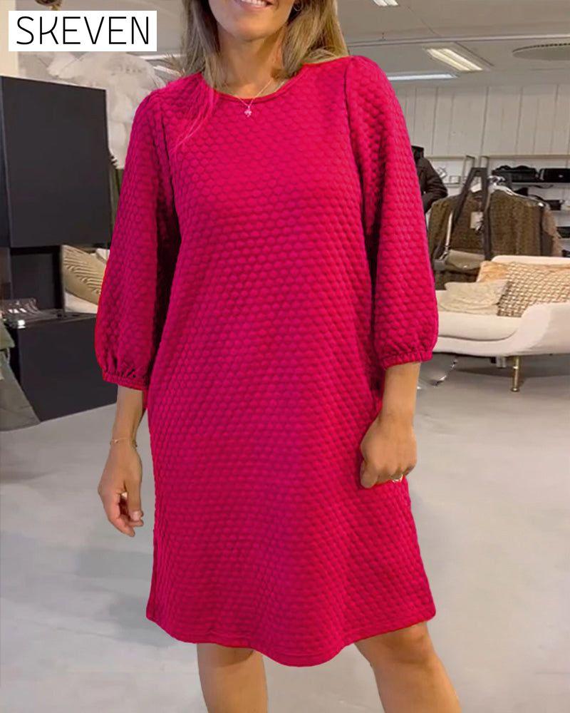 Elegant Solid Color Dress