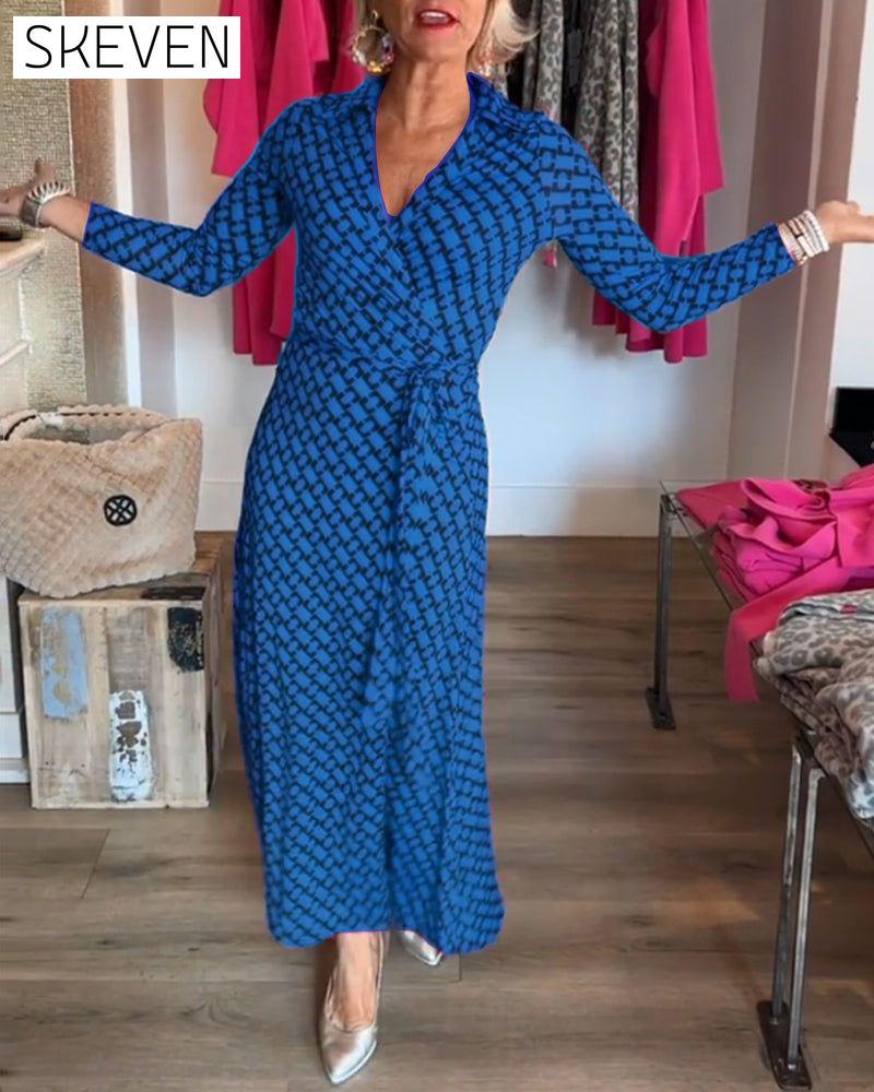 Elegant V Neck Maxi Dress