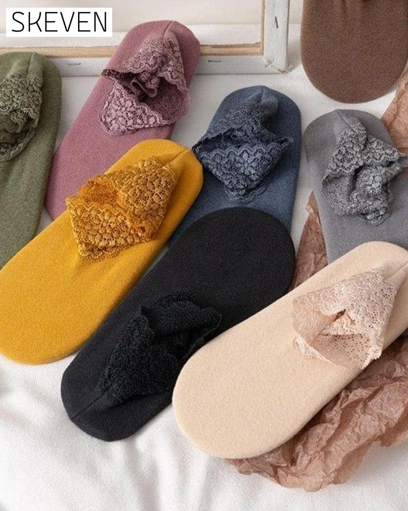 Chaussettes chaudes en dentelle tendance