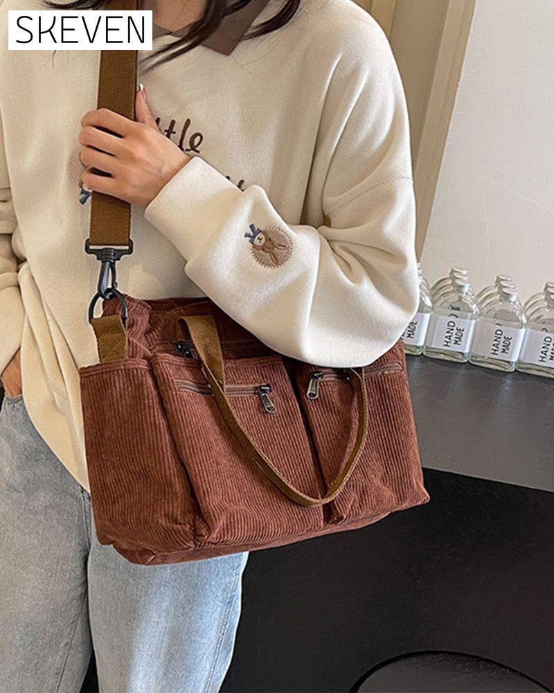 Cordtasche in Unifarbe