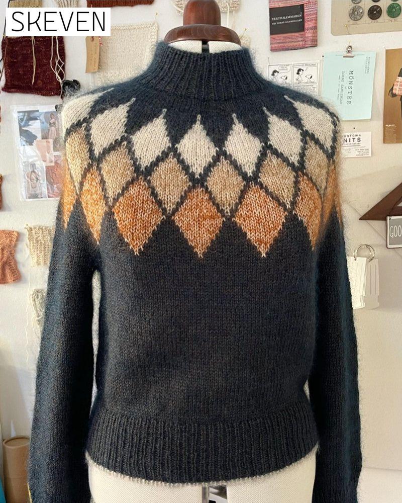 Geometric diamond jacquard pullover