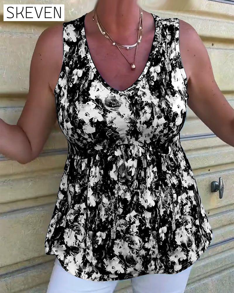 Sexy Printed Sleeveless Tank Top