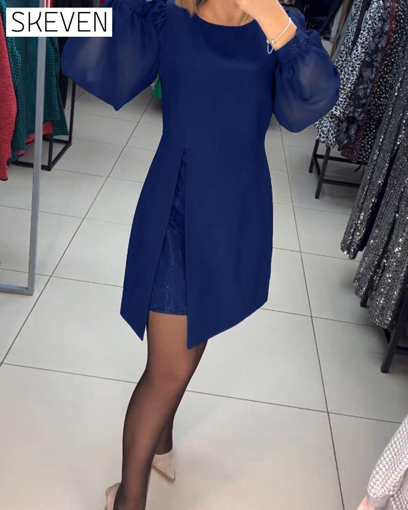 Elegantes einfarbiges Kleid