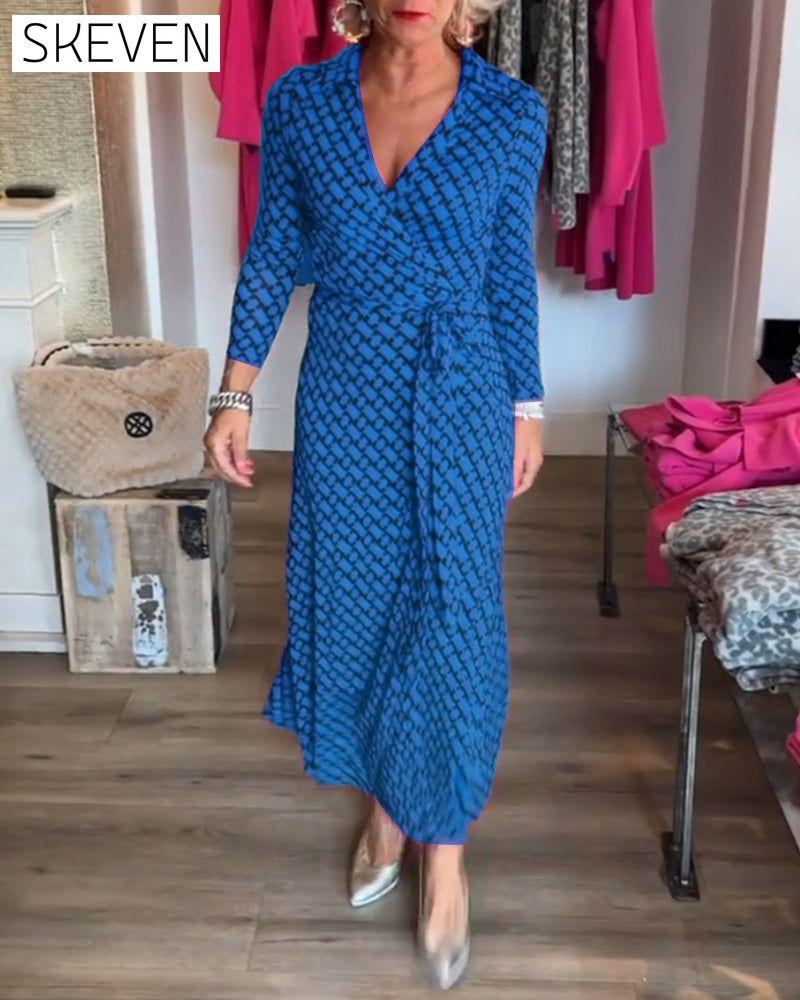 Elegant V Neck Maxi Dress