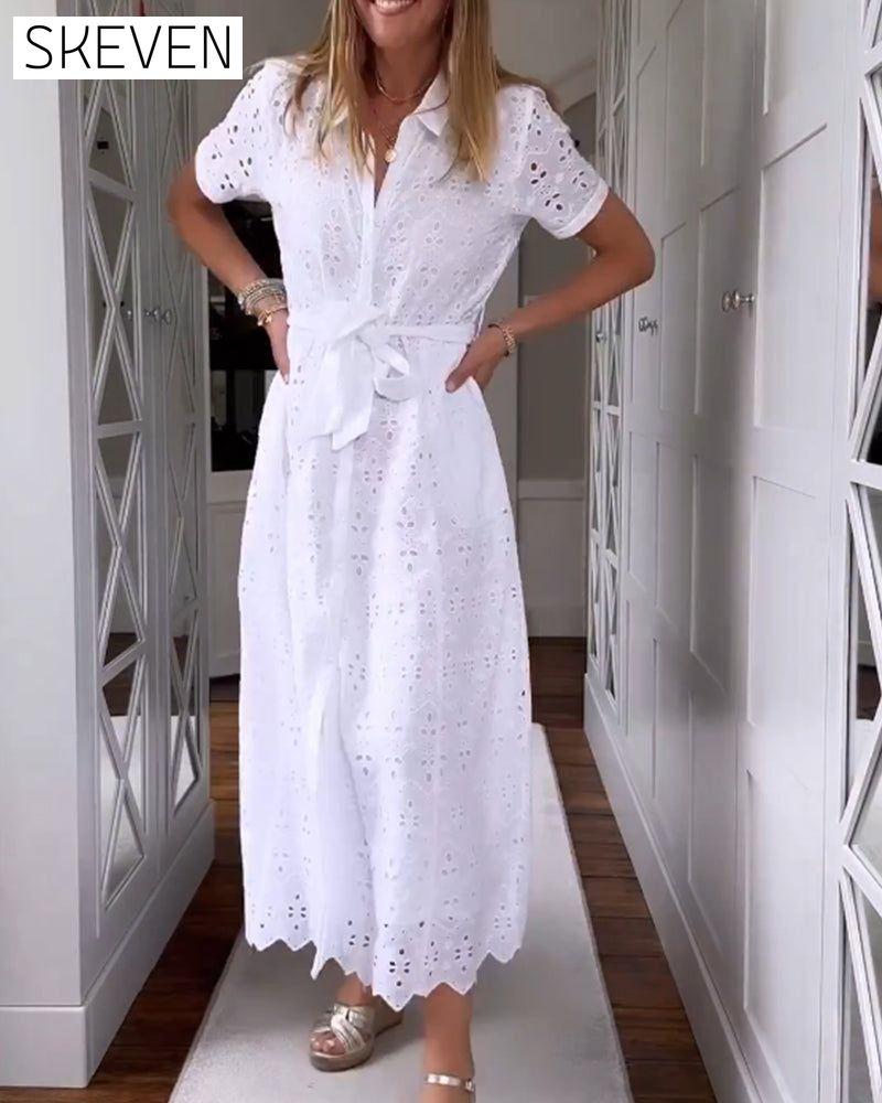 Fashion solid color pocket dress 23BF Casual Dresses Clothes Dresses Spring Summer