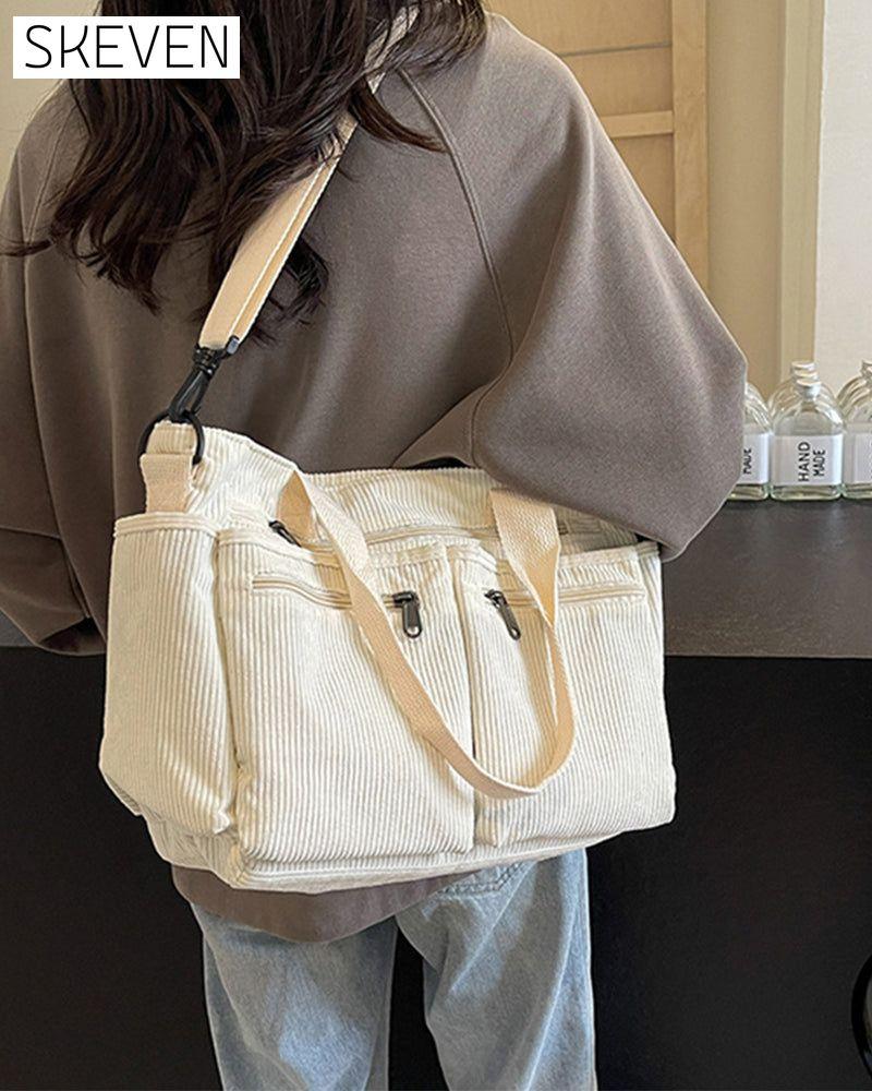 Cordtasche in Unifarbe