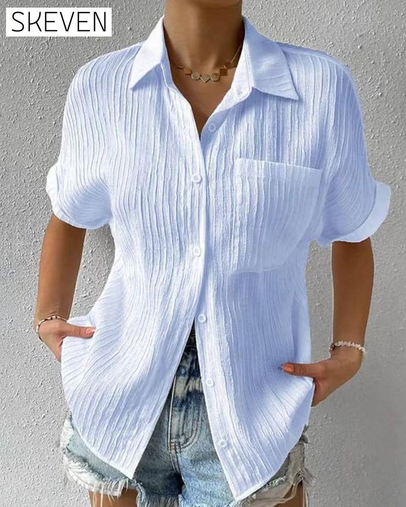 Solid color comfort short sleeve shirt