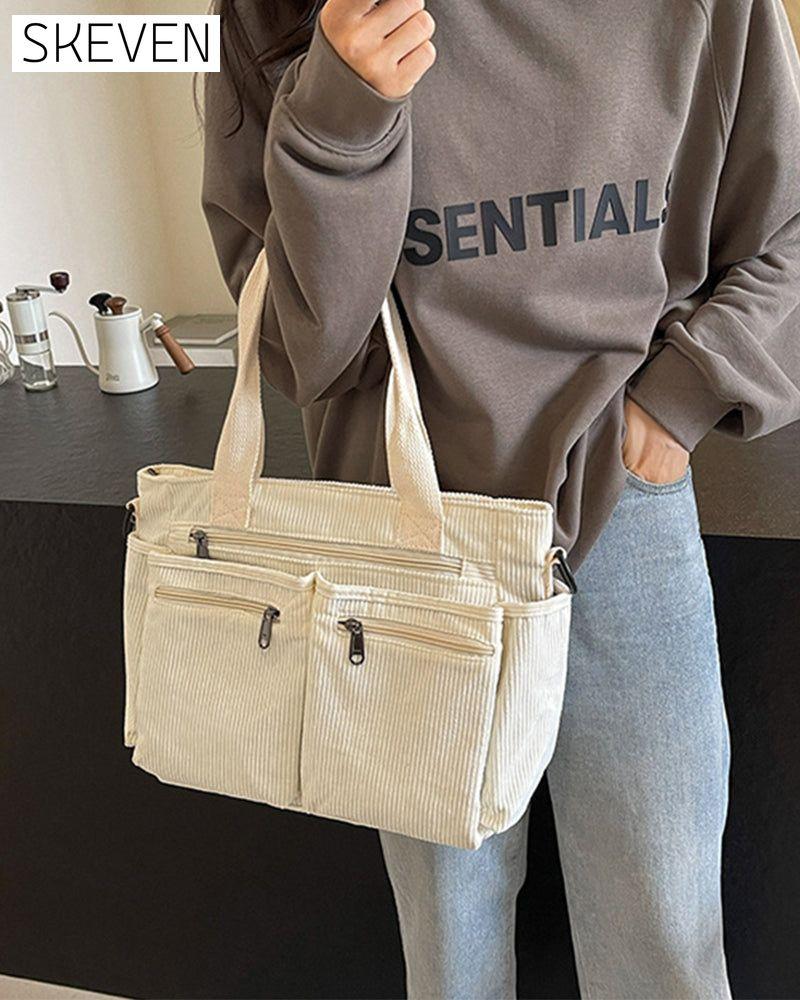 Cordtasche in Unifarbe