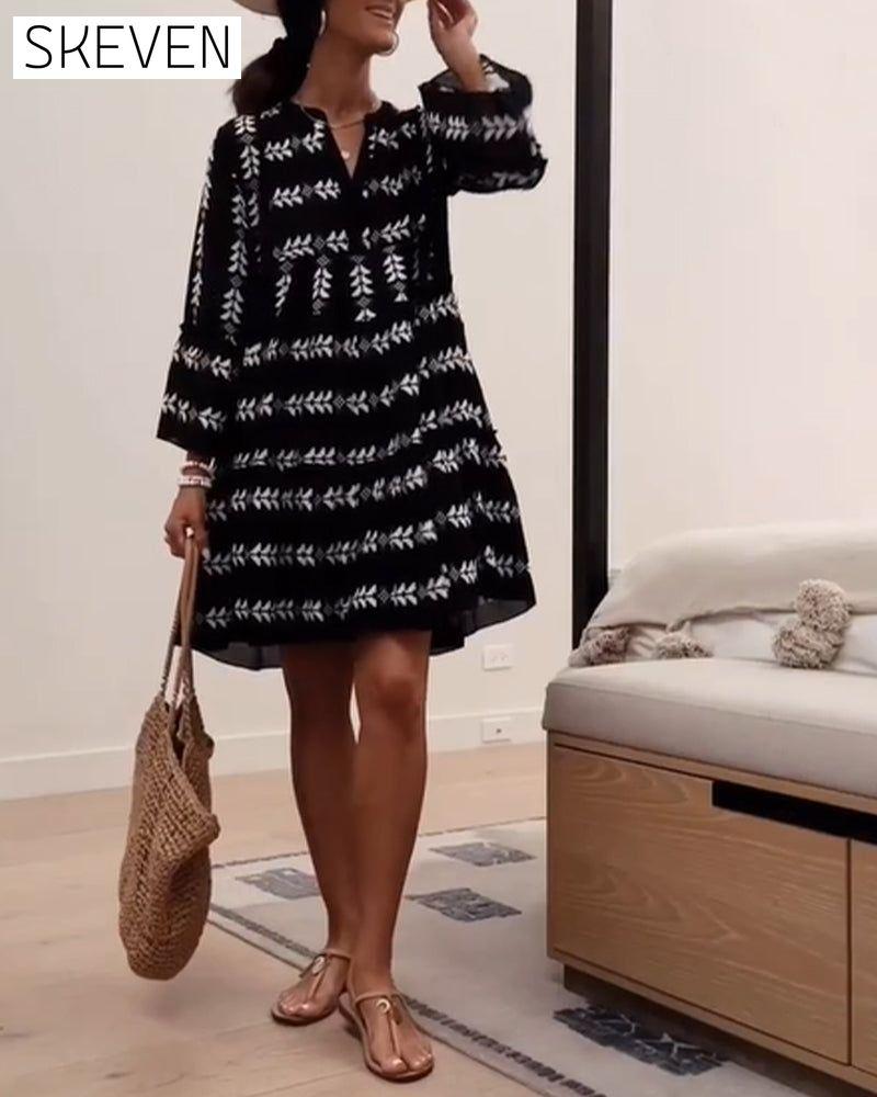 Fashion print elegant short dress