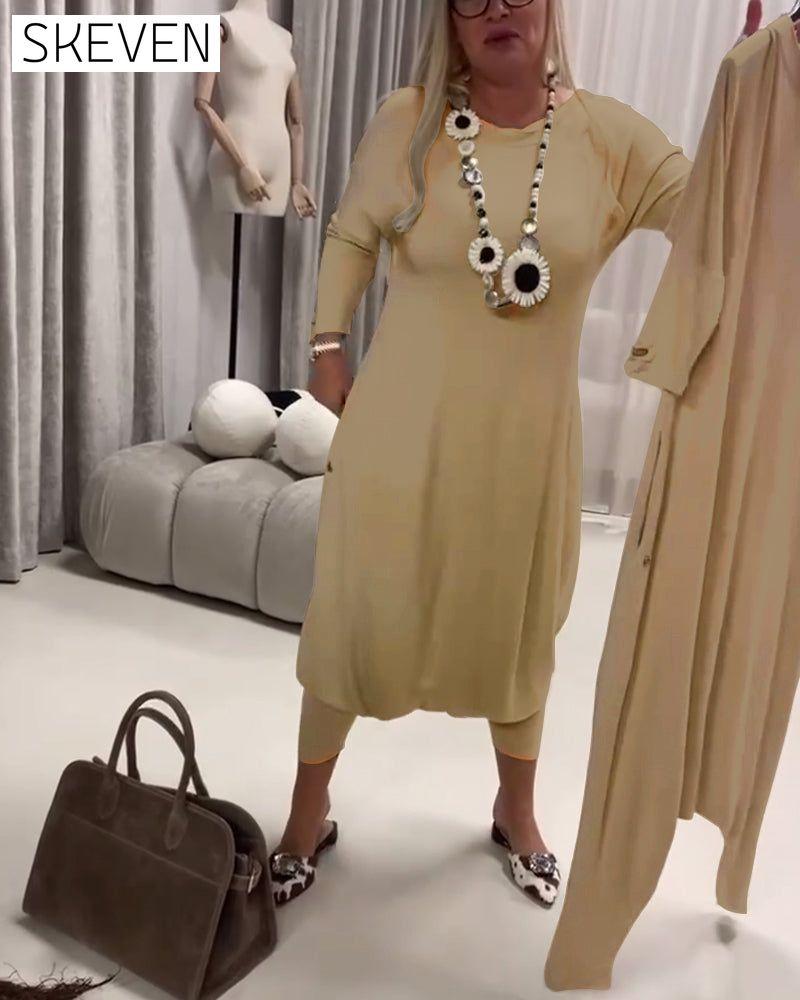 Solid Color Long Sleeve Casual Jumpsuit