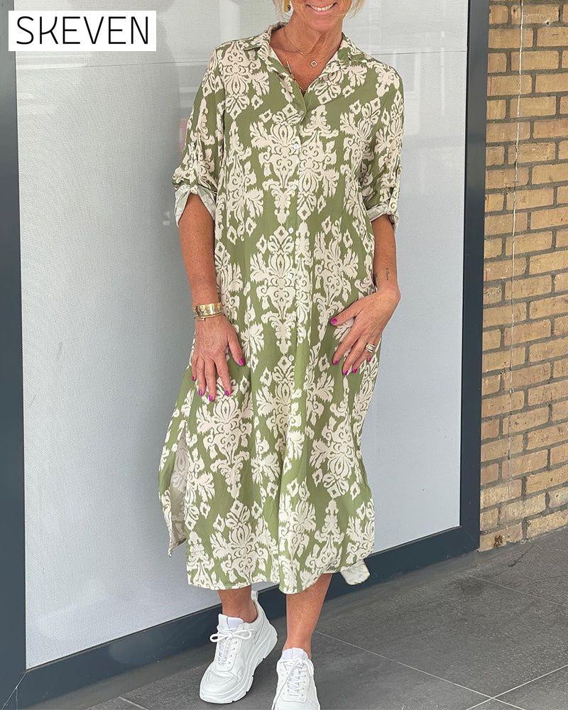 Floral print slit dress