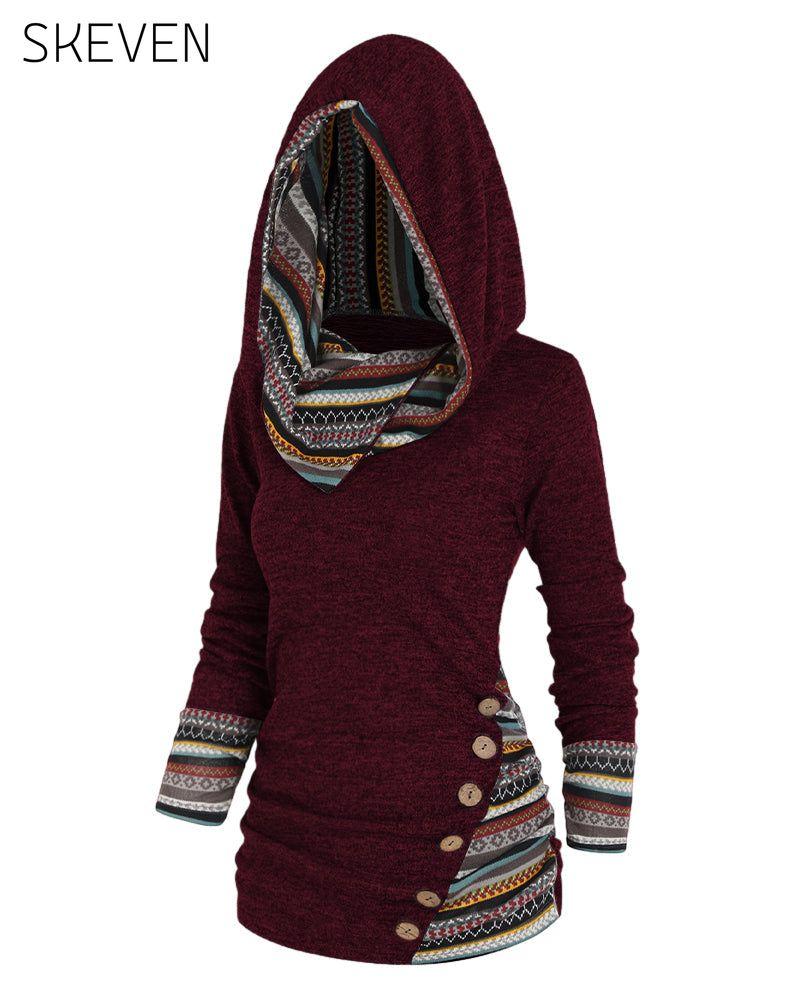 Lässiger Hoodie in Kontrastfarbe
