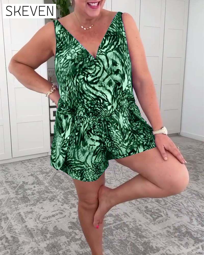 Maillot de bain une pièce à imprimé coloré et col en V