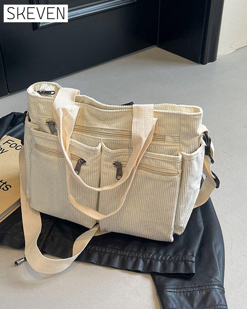 Cordtasche in Unifarbe