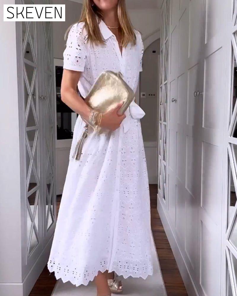 Fashion solid color pocket dress 23BF Casual Dresses Clothes Dresses Spring Summer