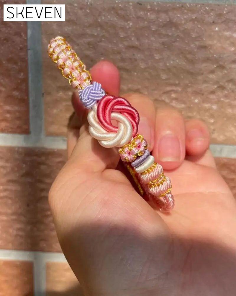 Bracelet with knot of peach blossoms