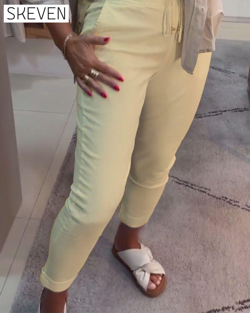 Drawstring Casual Pencil Pants