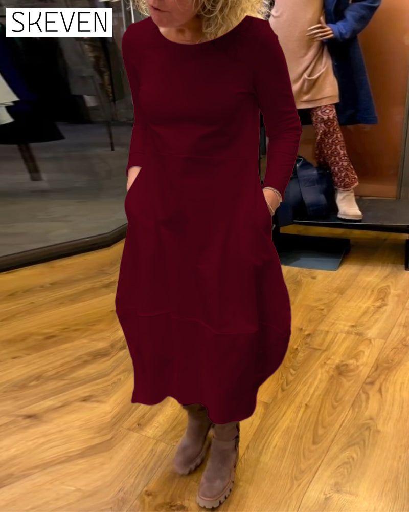 Elegant Solid Color Dress