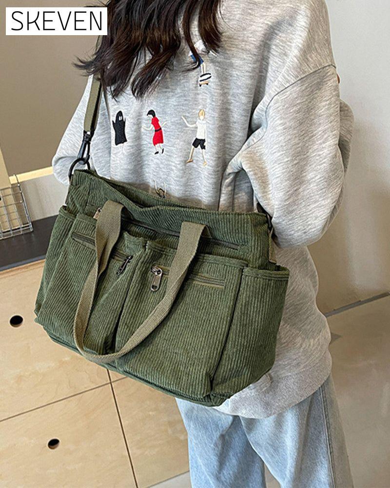 Cordtasche in Unifarbe