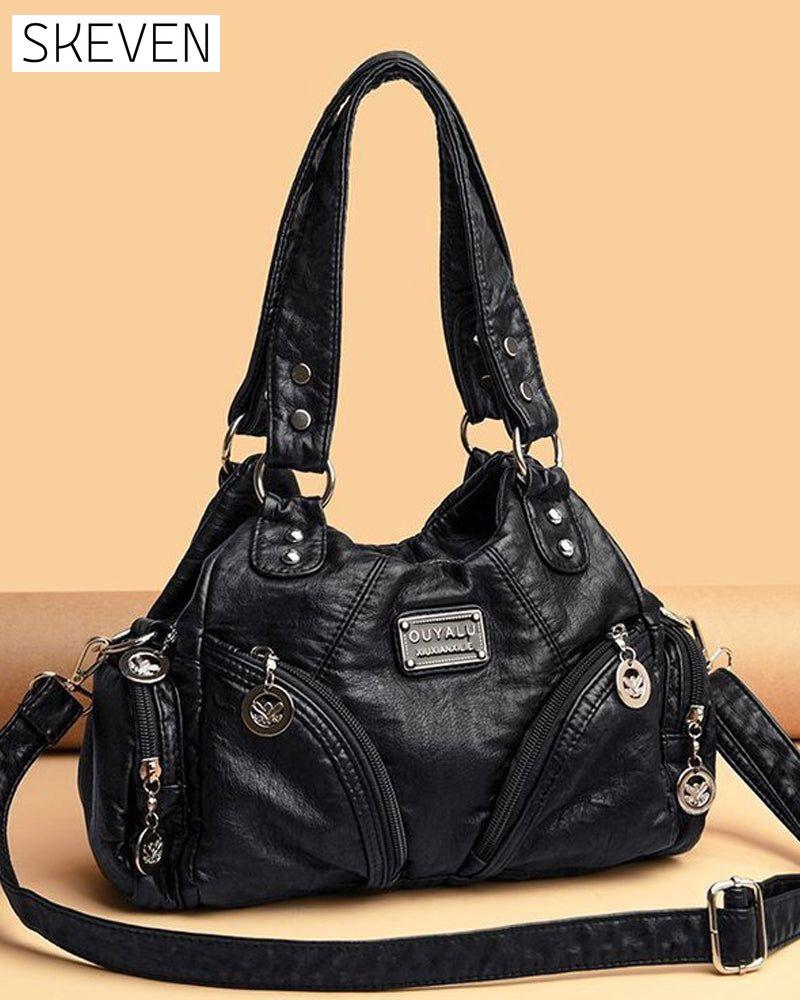 Vintage-Handtasche aus weichem Leder, Umhängetasche