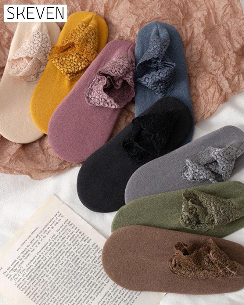 Chaussettes chaudes en dentelle tendance