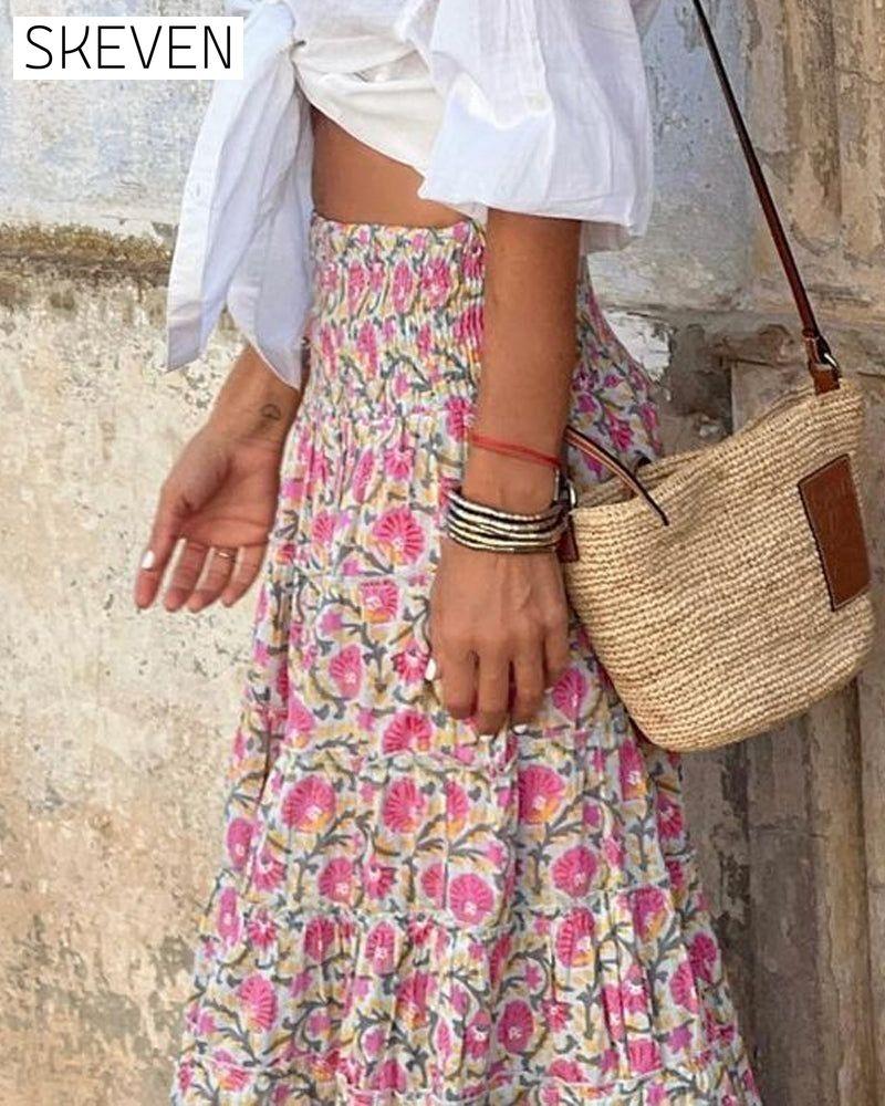 Floral skirt Pink 23BF Casual Dresses Clothes Dress Dresses Summer