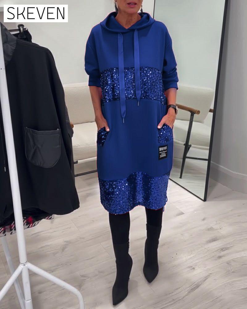 Hooded Fashion Patchwork Dress