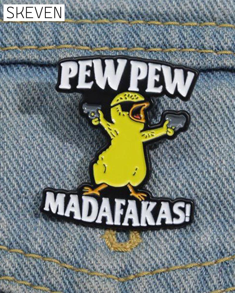 Letter & Cartoon Duck Design Brooch
