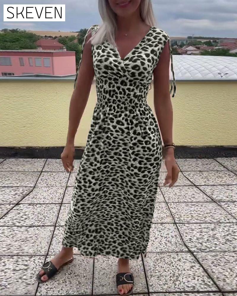 Leopard Print Sleeveless Dress