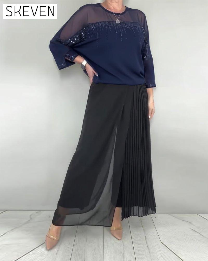 Mesh Splicing Loose Blouse