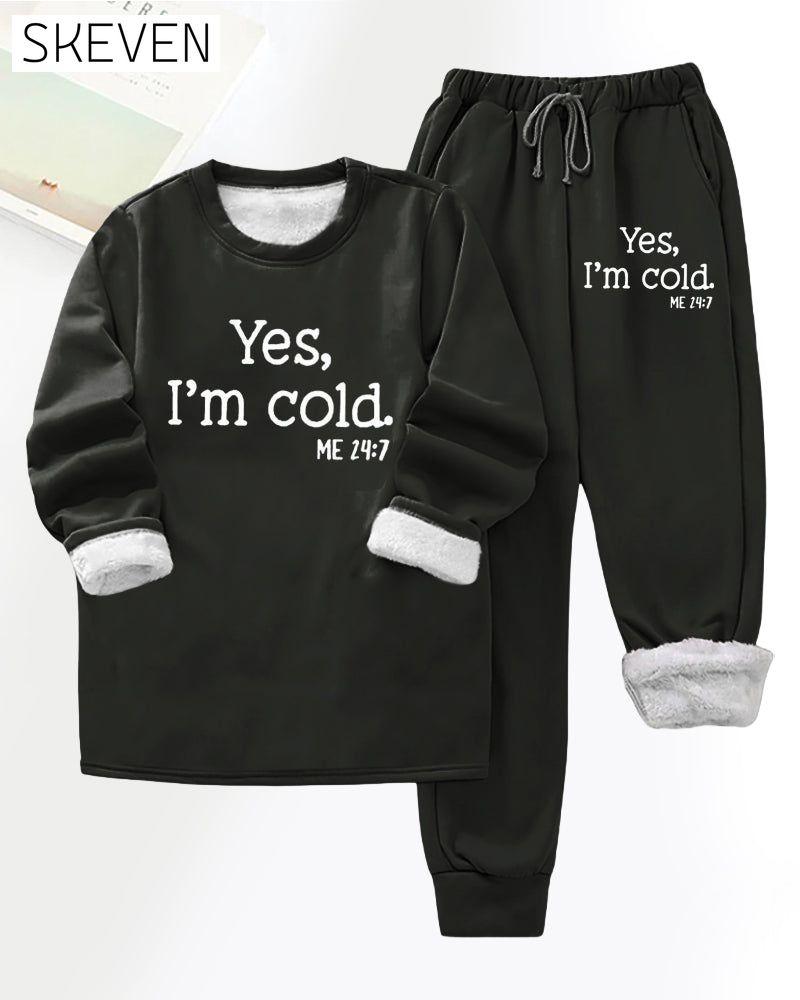 Freizeithose aus Fleece mit Buchstabenprint