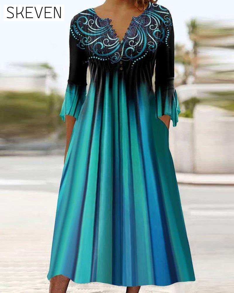 V-neck gradient dress 23BF Casual Dresses Clothes Dresses Spring Summer