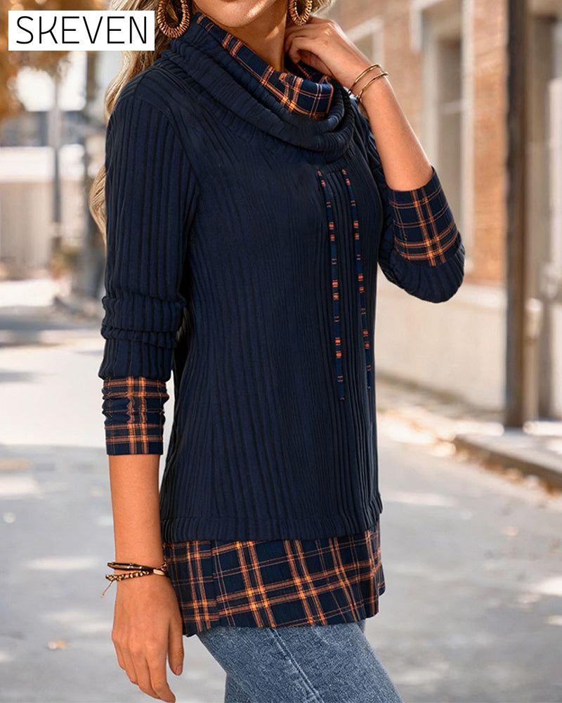 Contrast Color Stitching Fashionable Casual Top