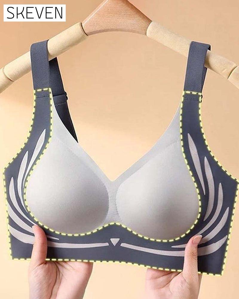 Lifting anti-sagging wireless push-up bra