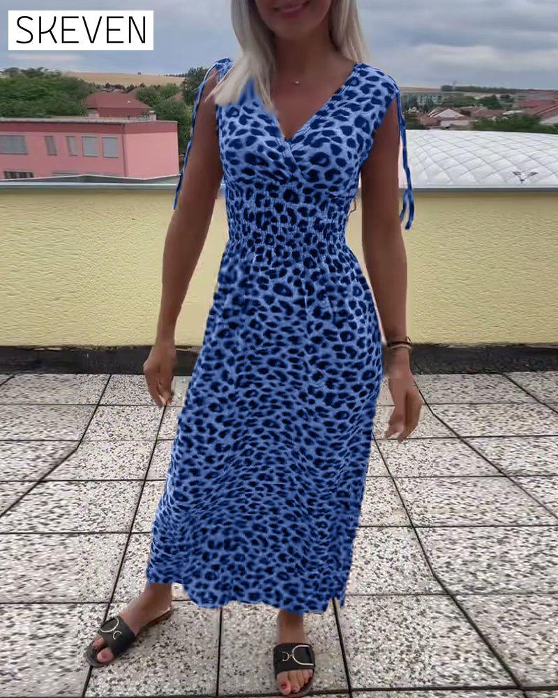 Leopard Print Sleeveless Dress