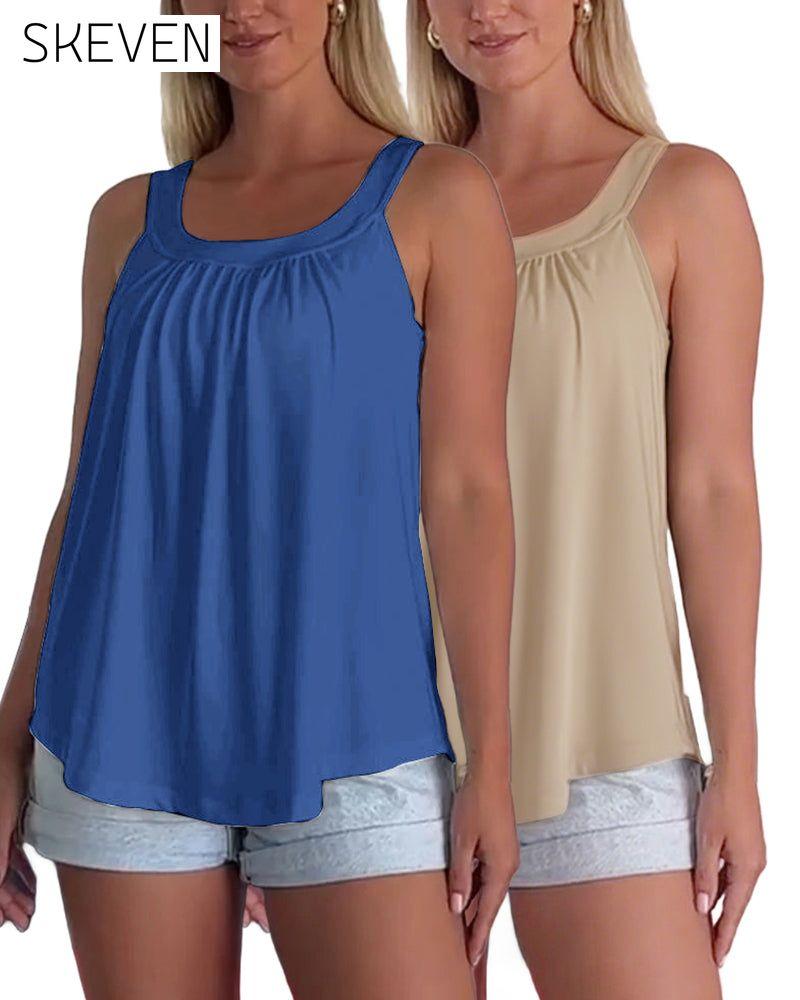 Set aus trägerlosem, plissiertem, einfarbigem Tanktop