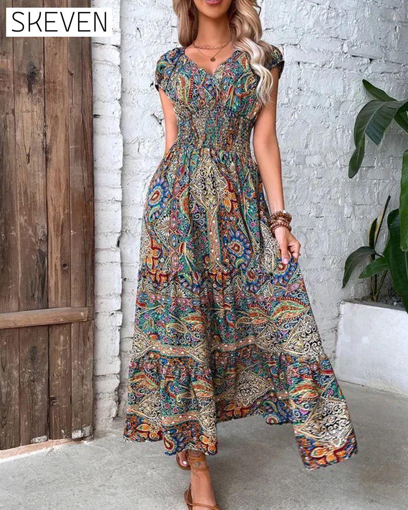 Elegant vintage printed dress 23BF Casual Dresses Clothes Dresses SALE Spring Summer
