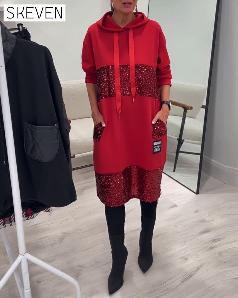 Hooded Fashion Patchwork Dress