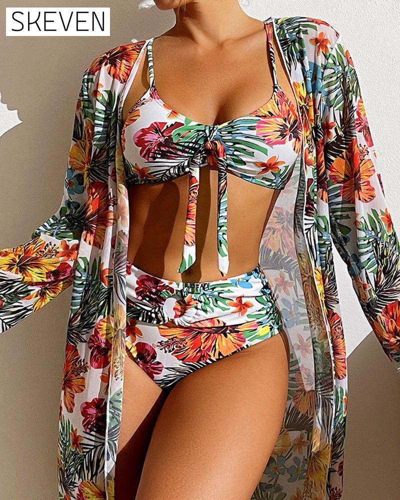 Floral Print Bikinis and Cover Up