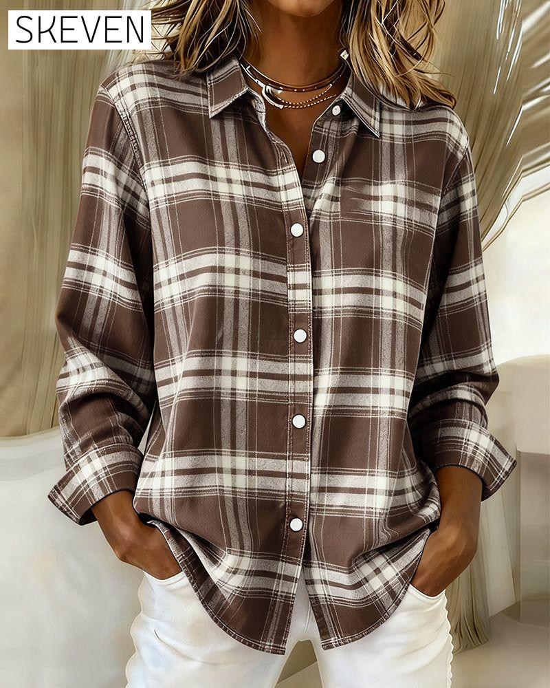 Chemise à carreaux à revers