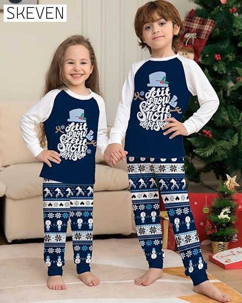 Christmas printed casual family Pajama Sets