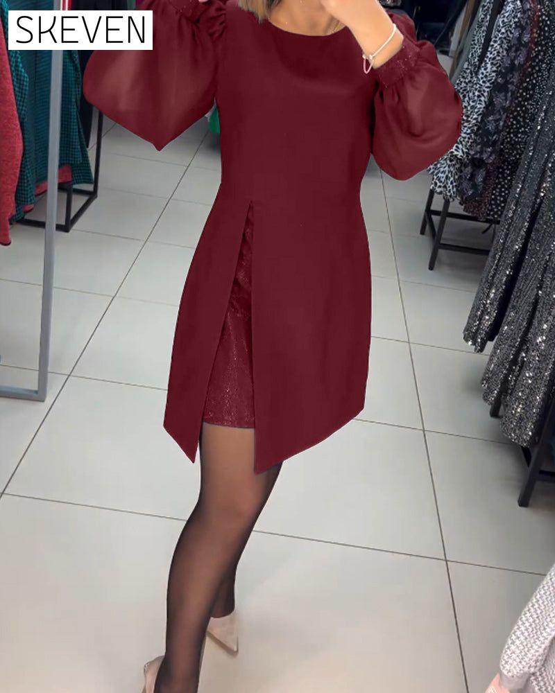 Elegantes einfarbiges Kleid